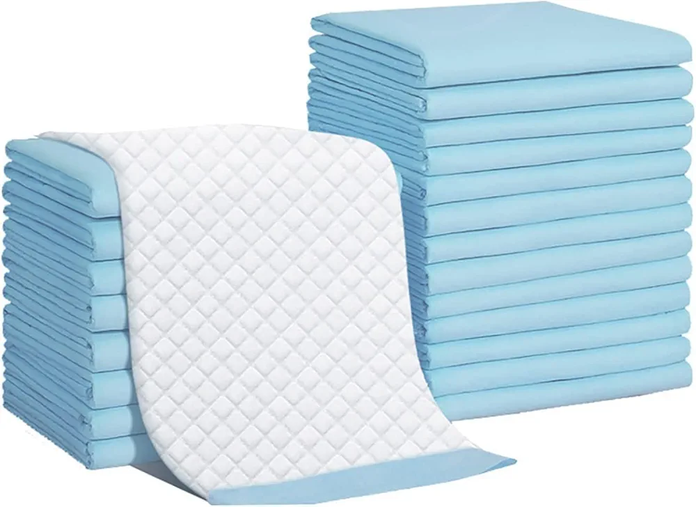 200 almohadillas de entrenamiento para perros y cachorros, ultra absorbentes y eliminan olores, almohadillas de entrenamiento de 5 capas a prueba de fugas con superficie de secado rápido, color azul