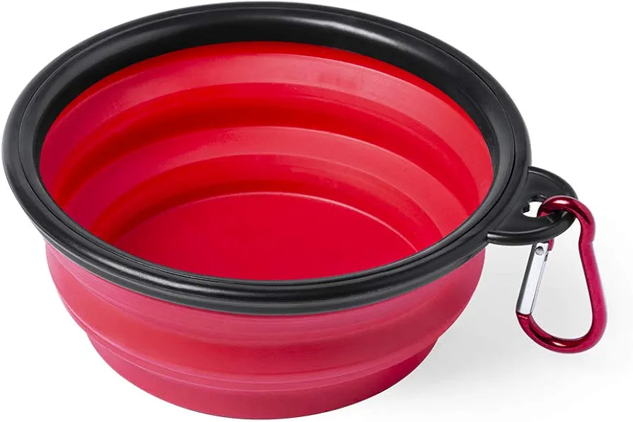 Comedero Plegable para Perros, Bowl para Alimentar Mascotas, Cuenco Plegable para Perros y Gatos, tazón Fuente alimentación para Perros, Bebedero portátil (Rojo)