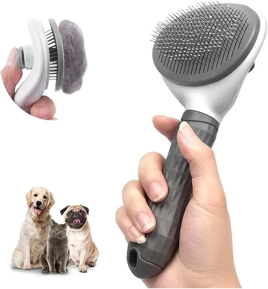 Cepillo para Perros y Gatos Autolimpiante, Quitapelos Mascotas, Peine Perro Gato Pelo Corto y Largo, Recoge Pelos mascotas, Deslanador