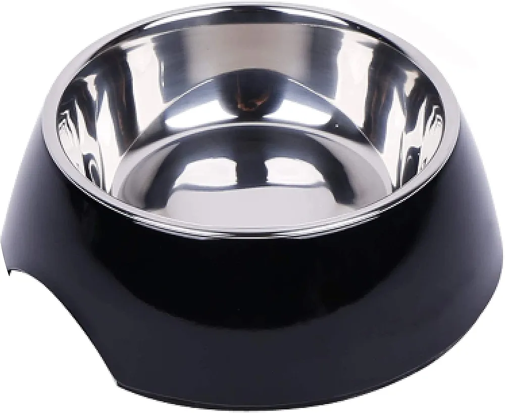 DDOXX Comedero Perro, Antideslizante | Muchos Colores y Tamaños | para Perros Pequeño, Mediano y Grande | Bol Accesorios Acero INOX-Idable Melamina Gato Cachorro | Negro, 700 ml