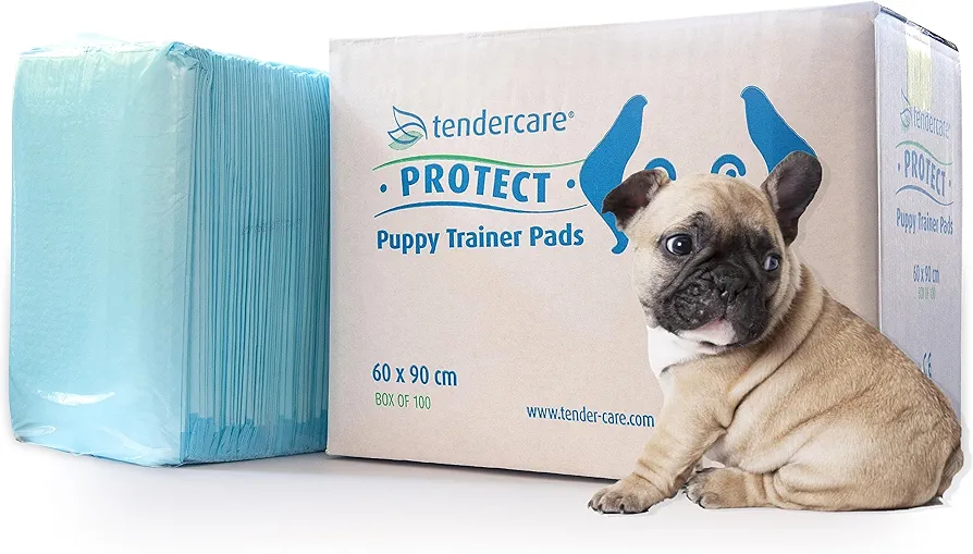 Tendercare Protect - Almohadillas de entrenamiento para cachorros - 50 almohadillas extragrandes para cachorros - 60 x 90 cm - Superabsorbentes e impermeables - Almohadillas desechables para