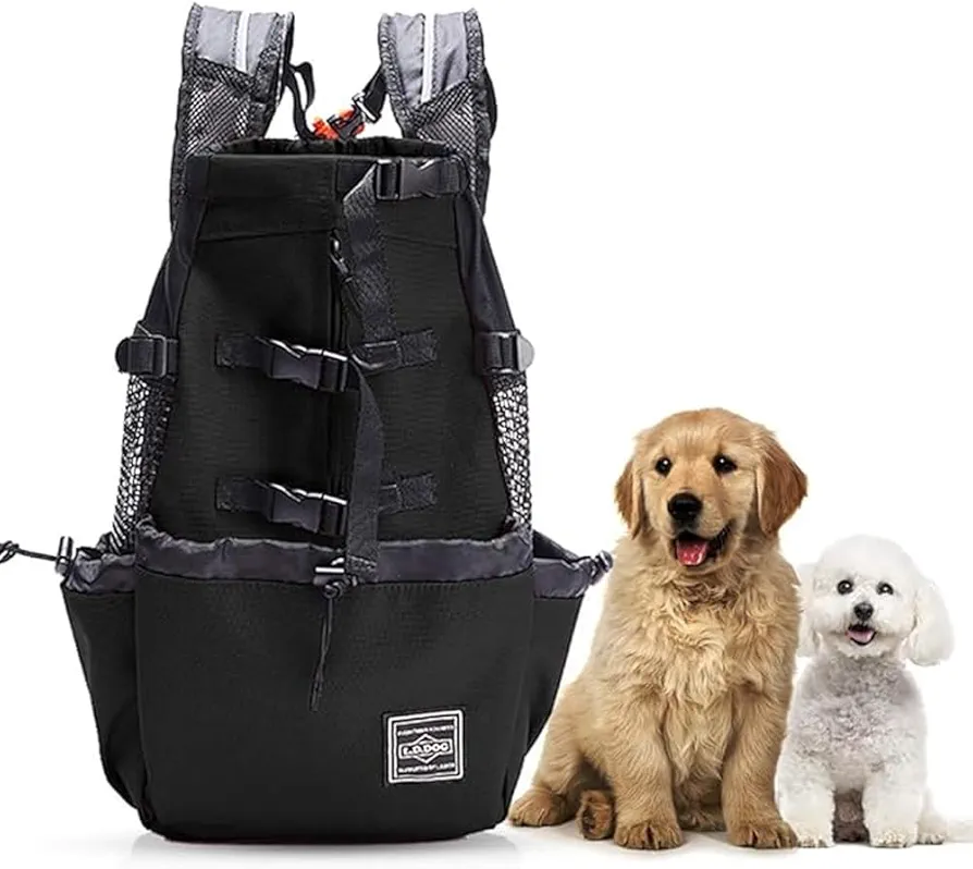 Woolala Mochila ligera para transportar mascotas para perros pequeños y medianos, bolsa segura aprobada por veterinarios para viajes, fácil de llevar, ahorra espacio, color negro, XL