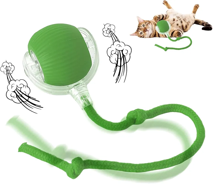 AMNF Bola rodante, bola interactiva para gatos, bola inteligente para perros, bola inteligente para mascotas, bola inteligente de 360°, pelota de juguetes para gatos de interior que rueda rápidamente