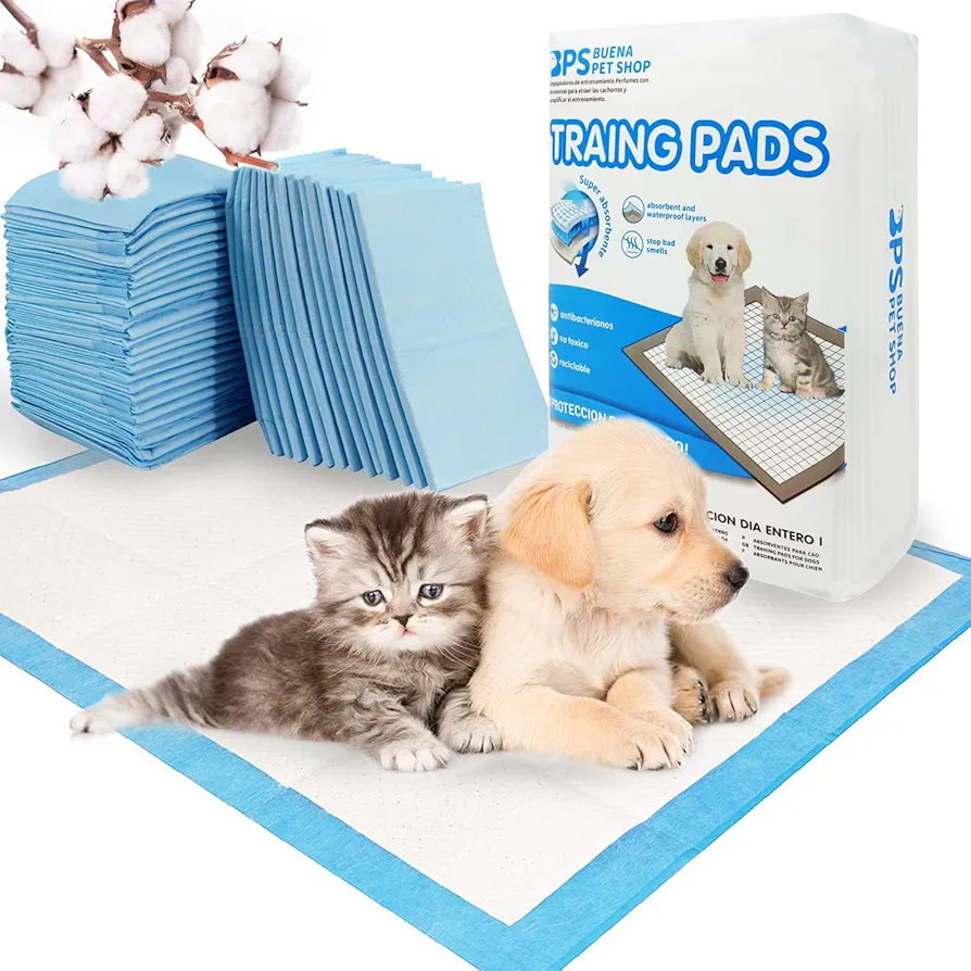 BPS 60x Empapadores Perros Gatos Alfombrilla Higiénica de Entrenamiento para Mascotas Ultra Absorbente 60cm*60cm BPS-2168*02