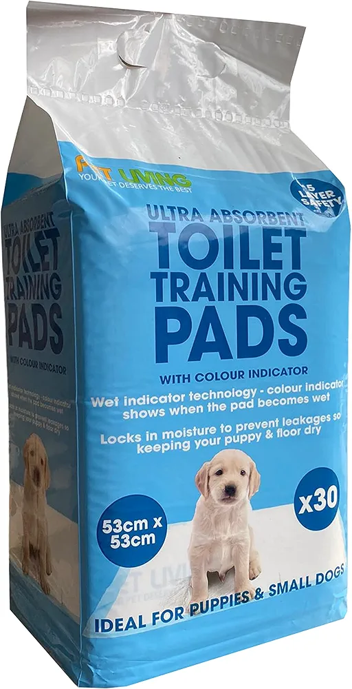 Almohadillas de entrenamiento ultra absorbentes para cachorros y perros, almohadillas de entrenamiento con 5 capas de seguridad, 60 cm x 56 cm, tamaño XL (30 almohadillas)