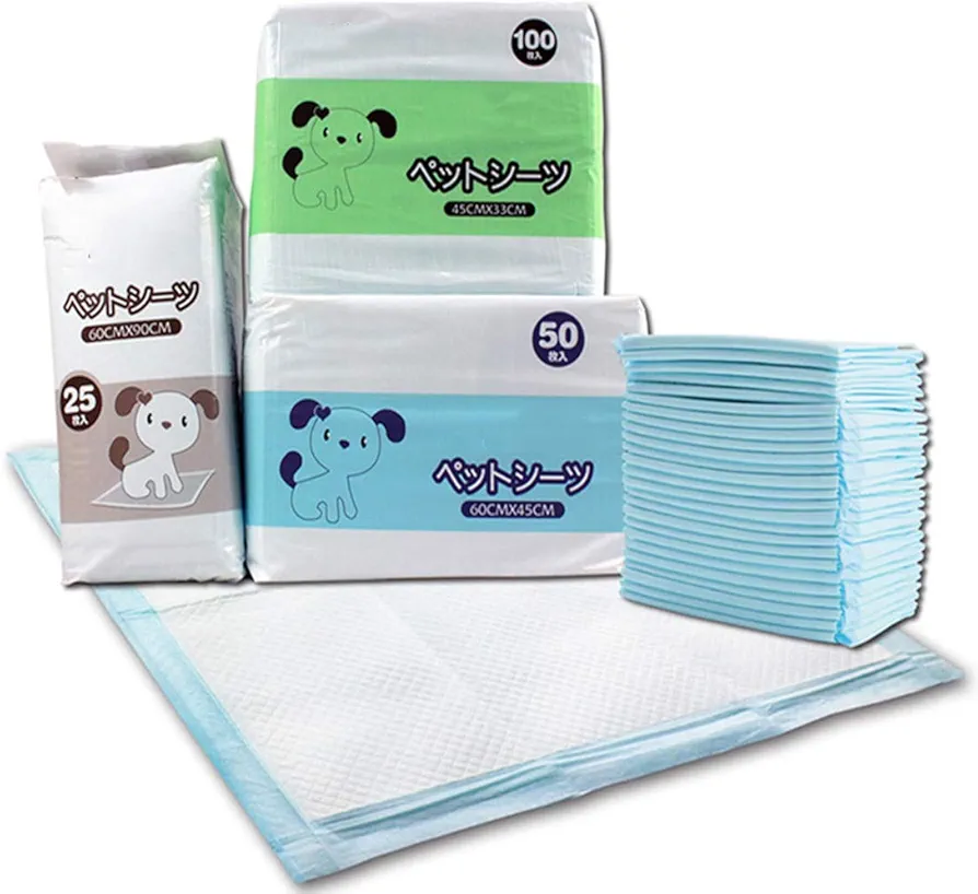 Almohadillas de Adiestramiento para Mascotas Almohadillas Desechables para Adiestramiento de Cachorros 100 Hojas para Espesar Absorción de Agua Pee Mat