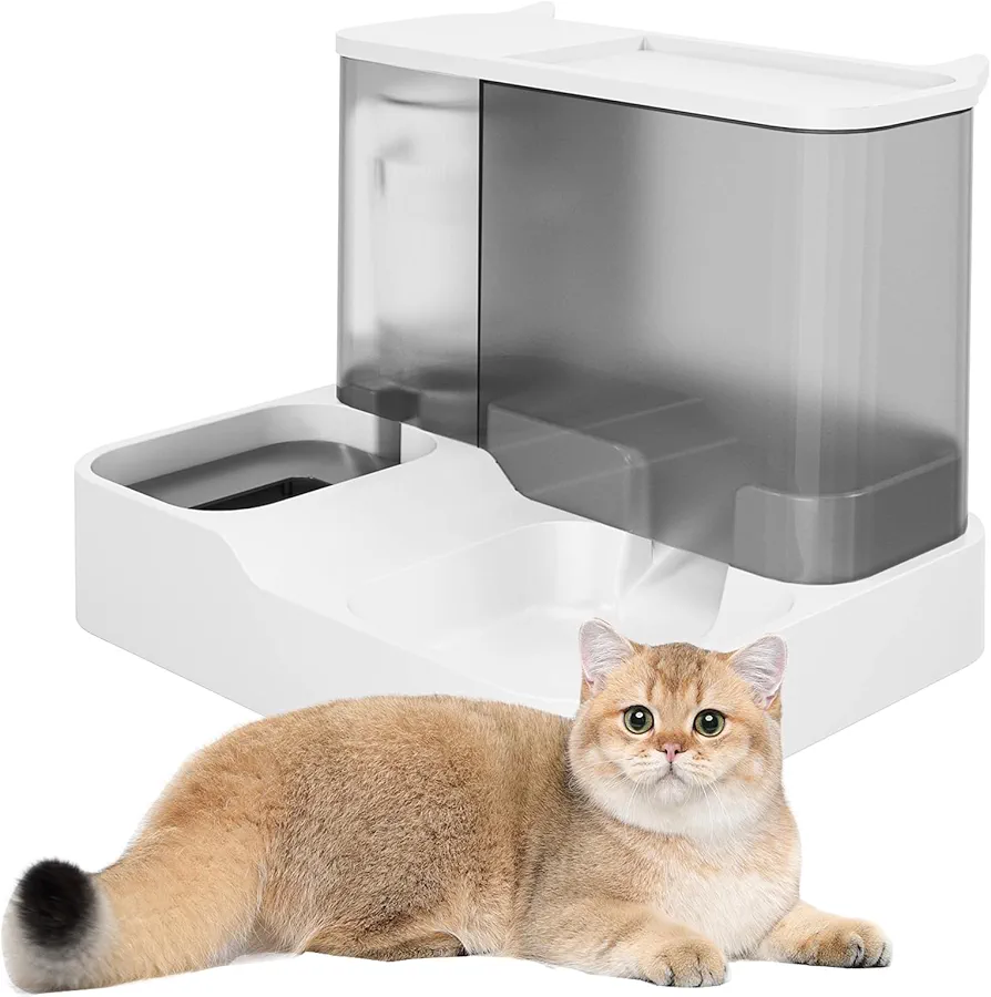 Comederos Automáticos para Gatos, Dispensador de Agua, Gato, Comedero y Bebedero Automático para Gatos y Perros Antisalpicaduras Dispensador Agua Alimentador Automatico Fuentes