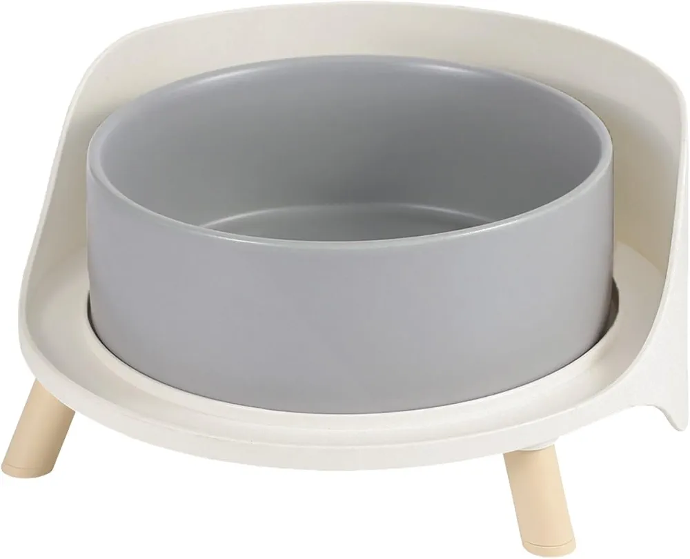 Comedero Perro Elevado Grande Ceramica - Cuenco Perro Para Comer con Soporte Antideslizante - Bebedero Perro Antisalpicaduras - Bol Comida y Agua para Perros Grandes - Platos Elevados Perros - 1800 ml