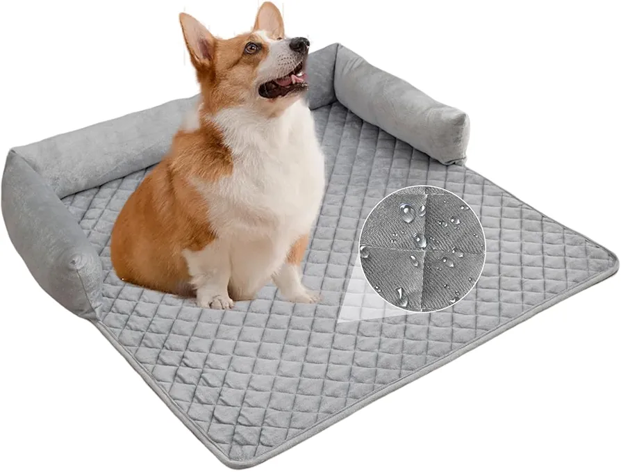 PETCUTE Sofá para Perros Grande y Mediano,Protección para Sofá,Antiestres Cama para Perros de Felpa Suave,Lavable Cojín para Sofá para Mascotas,Colchón para Perros con Fondo Antideslizante