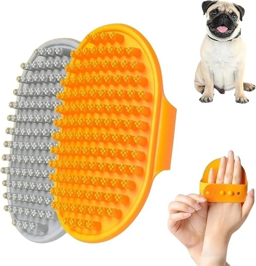 Cepillo pelo perro, Cepillo de silicona para baño de mascotas, diseñado para el masaje, cuidado y limpieza profesional de perros y gatos, para todo tipo de pelo y tamaños de las mascotas.