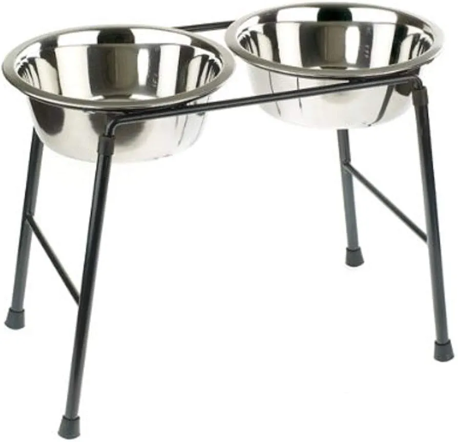 Classic Pet Products 4553 Comedero doble con soporte alto y 2 platos de acero inoxidable de 1600 ml, 300 mm de alto