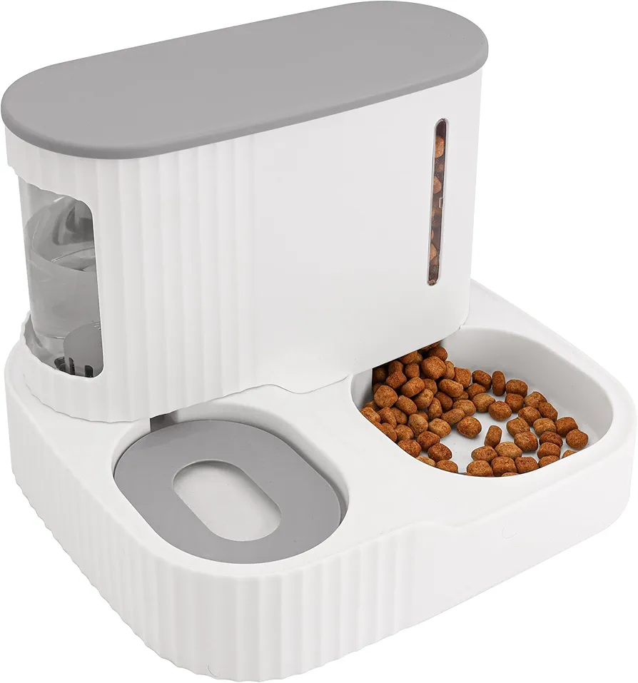 Belle Vous Comedero y Bebedero para Perros y Gatos 2 en 1 Automático de Gravedad - Capacidad de 850 ml - Perros Grandes, Pequeños, Gatitos, Cachorros - Fácil de Limpiar - Comida Seca y Húmeda