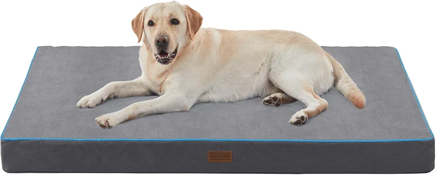 Camas impermeables XL para perros, cama para perros al aire libre, lavable con superficie de tela Oxford, cama ortopédica de espuma para mascotas de hasta 100 libras con funda extraíble, lavable a