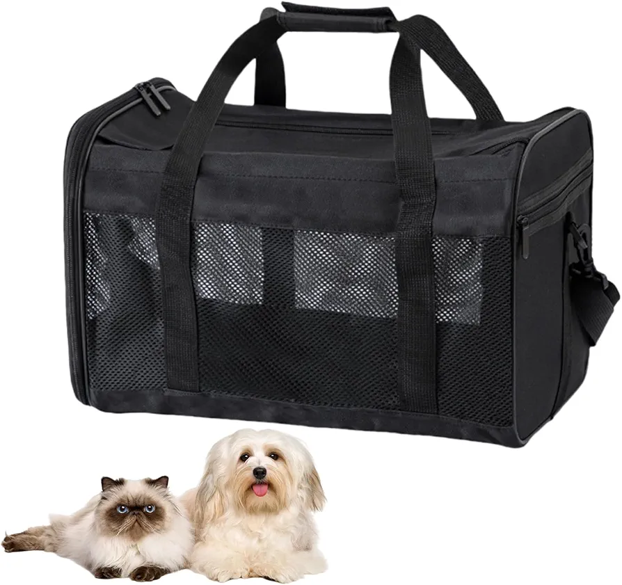 Bolsa de transporte para gatos y perros, bolsa de transporte plegable para gatos, caja de transporte para perros pequeños, con correa de hombro ajustable, bolsa de transporte para gatos, para coche,