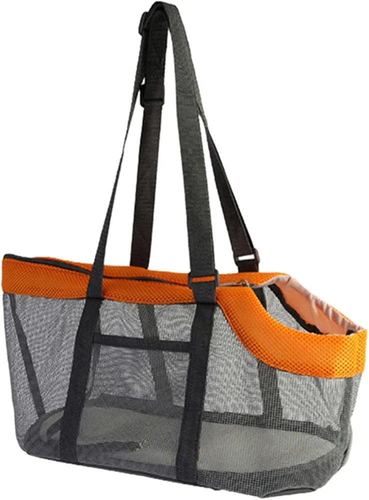 ＡＷＨＡＯ Bolsa portamascotas, Bolso de Mano, Bolso de Viaje de Hombro para Perros pequeños, Gatos, Conejos de Transporte, Naranja Gris