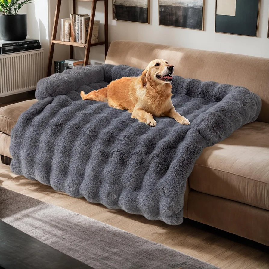 Tapete de sofá cama para perro, fundas de sofá para mascotas, funda de sofá de felpa lavable para perros, protector de muebles para perros y gatos, cama esponjosa para perros y gatos, sofá cama