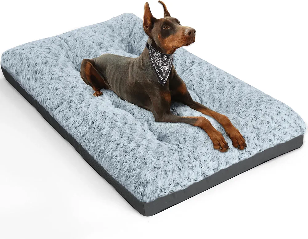 ALANMOND Cama para perros grandes, cojín para perros, mullida, alfombrilla para perros de tamaño mediano, lavable, impermeable, antideslizante, transpirable, cama para mascotas, colchón para perros,