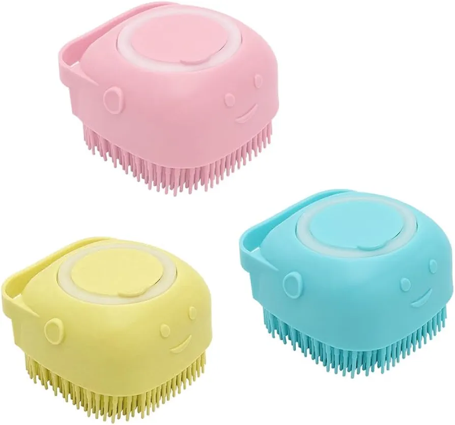 Youery 3 Pcs Cepillo de Baño para Perros y Gatos, Cepillo Baño Perro de Silicona, Cepillo Baño Perro con Dispensador de Champú, Cepillo para Mascotas para Limpieza de Perros de Pelo Corto y Largo