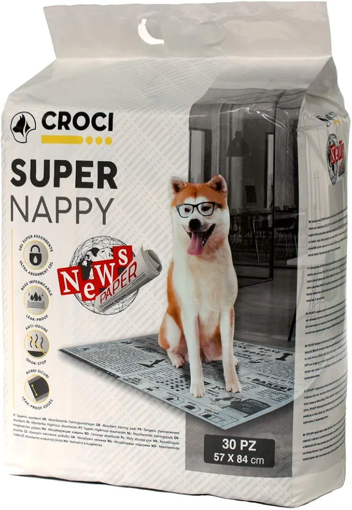 Croci - Alfombra Super Nappy Newspaper 84 x 57 30 Unidades