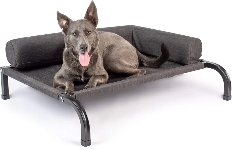 PetFusion Ultimate - Cama elevada para Perros con Marco de Acero Duradero, Muebles de jardín para Perros, Resistente al Agua, Cama refrescante para Perros con Funda Protectora, XL (47 x 43 x 11