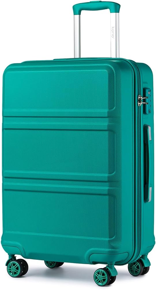 Kono Maleta Cabina Maletas de Viaje Cabina Rígida ABS Equipaje de Mano con 4 Ruedas y Cerradura de Combinación TSA (S, Turquoise)