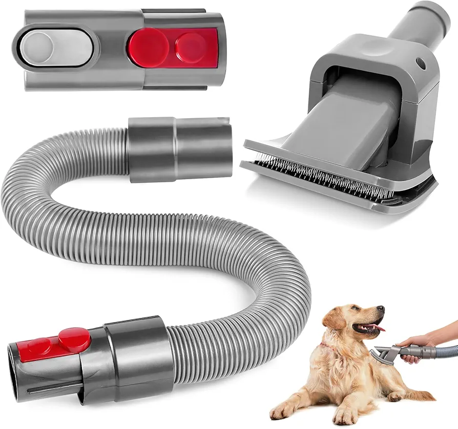 KEEPOW Groom 921001-01 Cepillo para Perros Dyson V11 V10 V8 V7 V6 para aspiradora Dyson con Manguera de extensión y Adaptador, Herramienta de Cuidado de Mascotas