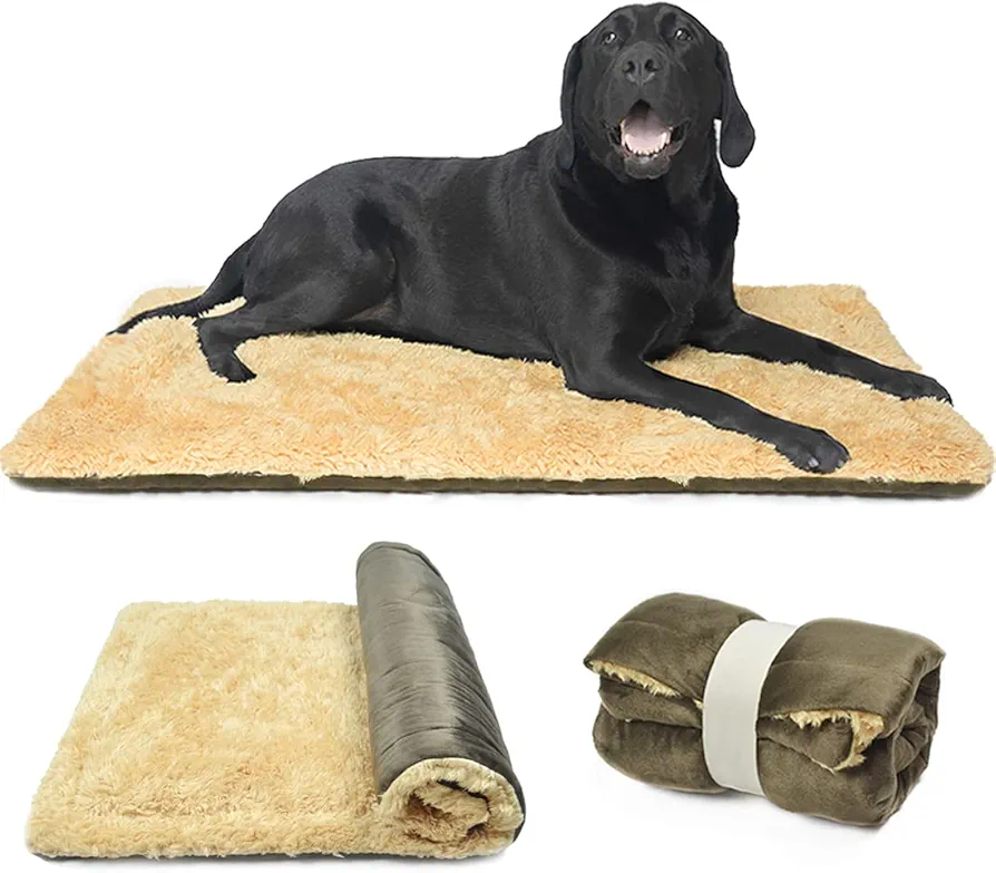 TVMALL Colchones para Perros Reversible Lavable Almohadilla Perro Cojín de Felpa Suave Cama para Mascotas Perros Grandes Medianos y Pequeños Colchón para Casa Coche Camping Transportín Jaula, 110x70cm