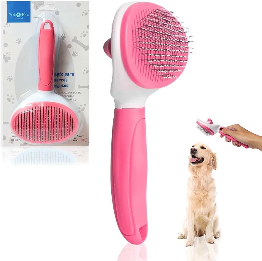 Pet Pro Essentials Cepillo para perros y gatos. Cepillo para gatos, Quita pelos mascota, Cepillo de gato, Quitapelos mascotas, Peine para perros y gatos accesorios (ROSA)