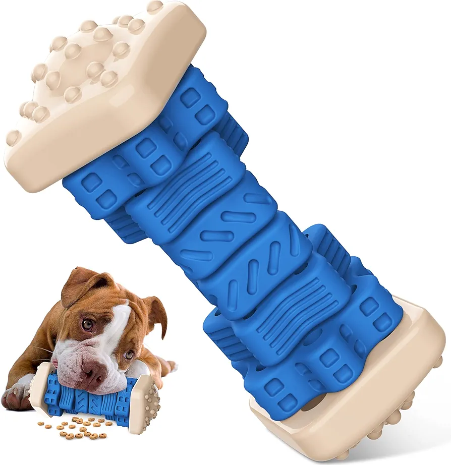 RUXAN Juguete masticable para Perros Indestructible, 3 en 1 Resistente Rompecabezas para Perros con Sabor a Leche, Juguetes para Perros pequeños y medianos