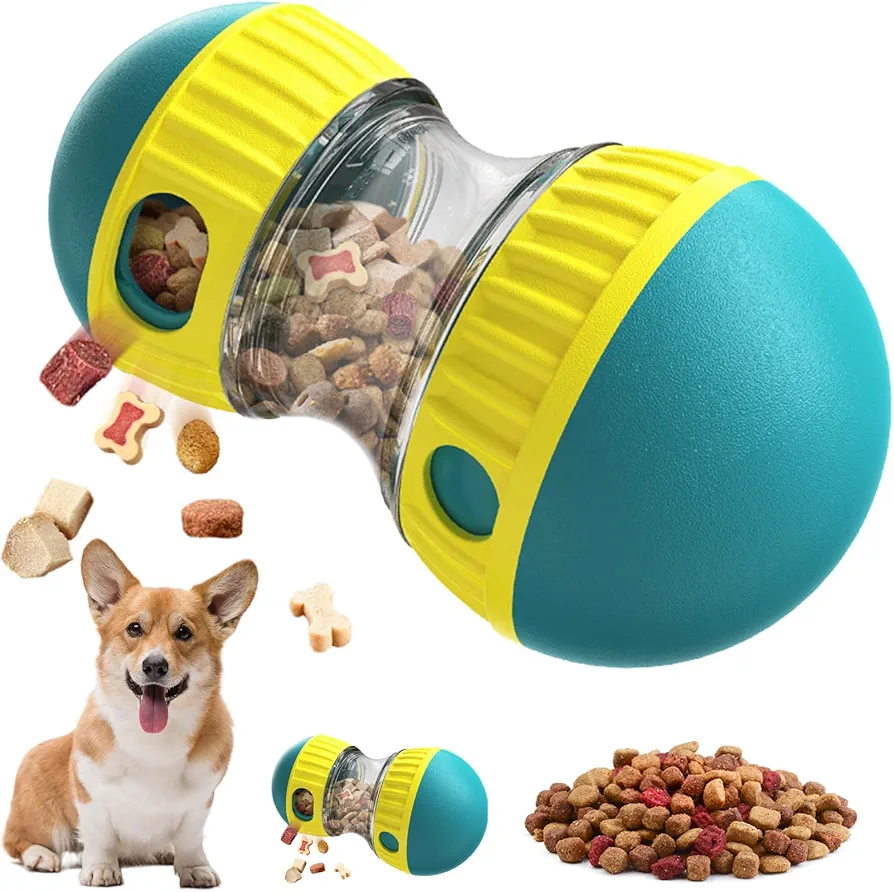 BITOYO Juguetes Interactivos para Perros, Dispensador Comida Perros Ruedas, Juguete Perro Indestructible, Juguete para Perros Alimentador Lento, Entrenamiento De Inteligencia para Perros y Gatos