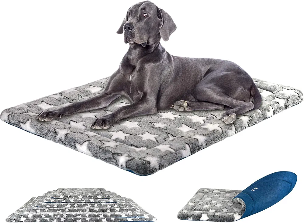 KROSER Almohadilla para Perros Colchoneta Reversible Colchón para Mascotas Elegante 137 cm Almohadilla de Esponja de Alta Densidad Lavable a Máquina Cama para Perros XXX-Large de hasta 59kg