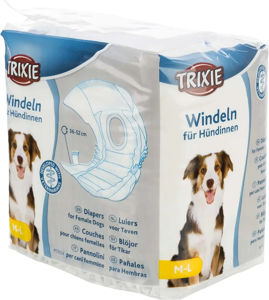 TRIXIE 12 Pañales Perros ultra absorbentes, M-L, Perro