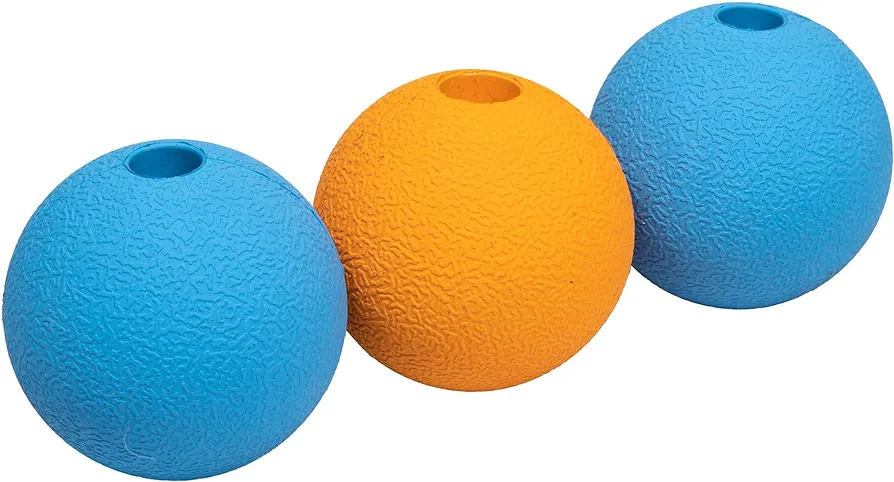 Amazon Basics - Pelotas de juguete para perro, 6.4 cm (paquete de 3), Naranja, Azul