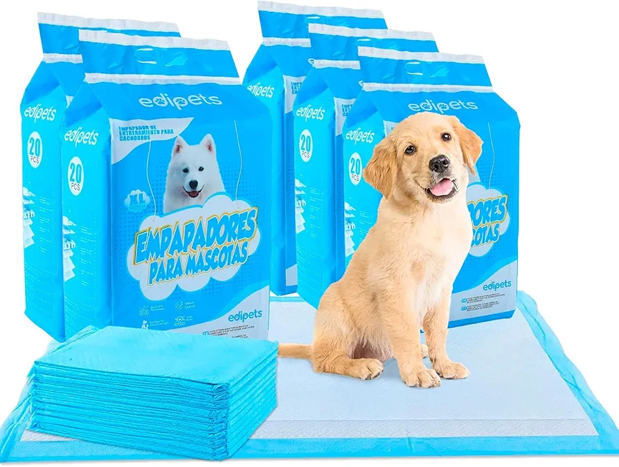 Edipets, Empapadores Perros, 60x90 cm, (100 Unidades), Alfombrillas Higiénica Desechables para Mascotas, Toallitas de Entrenamiento y Adiestramiento, Absorbentes, Resistente a Prueba de Fugas