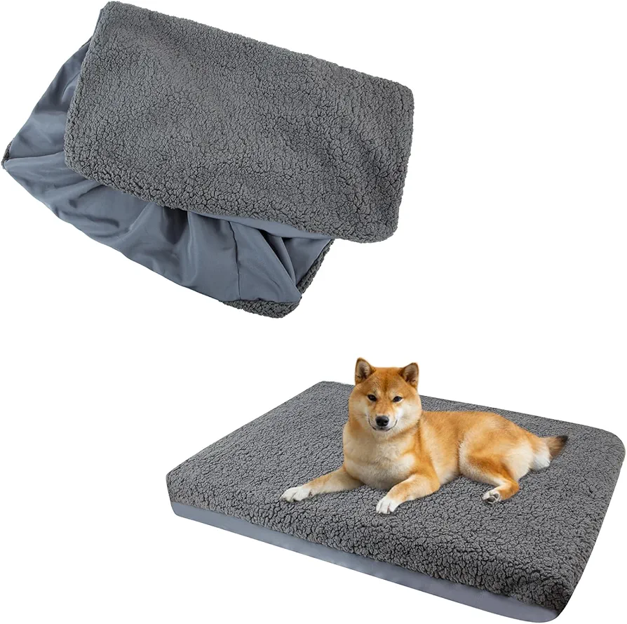 Nogsay Fundas para camas de perros, cama de repuesto para perros, funda de felpa suave, resistente al agua, lavable, funda extraíble para cojín de perro (largo: 112 x 81 x 15 cm)