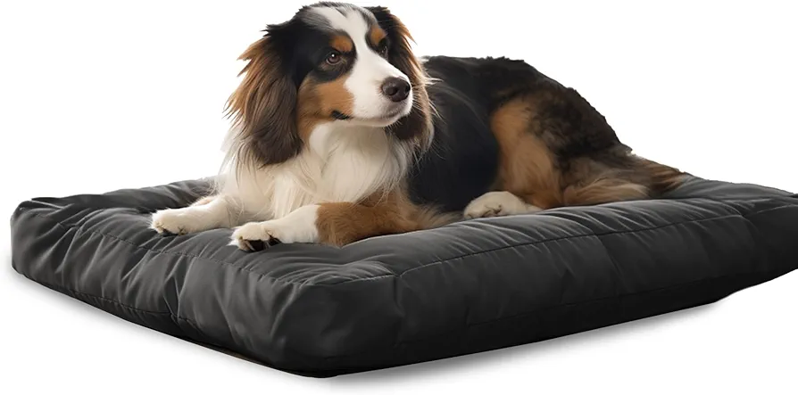 Flowen Cama Perro Pequeños 60x40 Fácil de Lavar con Funda Desenfundable Colchon Impermeable Antimordeduras y Antipelo Cojín Perro y Gatto de 10cm de Altura Ideal Verano e Invierno Gris