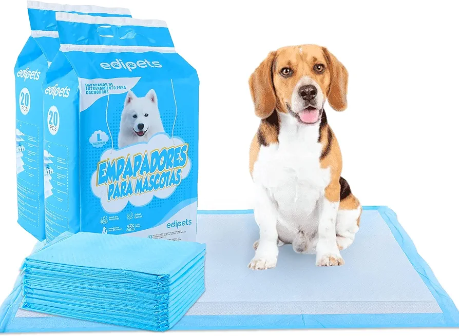 Edipets, Empapadores Perros, 60x60 cm, (40 Unidades), Alfombrillas Higiénica Desechables para Mascotas, Toallitas de Entrenamiento y Adiestramiento, Absorbentes,Resistente a Prueba de Fugas