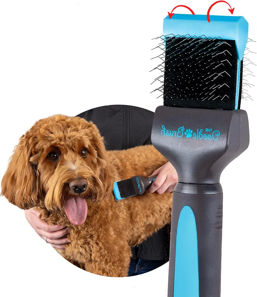 The Doodle Brush - Cepillo para perros doodle, cepillo tipo slicker para perros Cockapoo, Goldendoodle, Poodle, cepillo desenredante para perros, cepillo para perros de pelo largo (un cabezal)