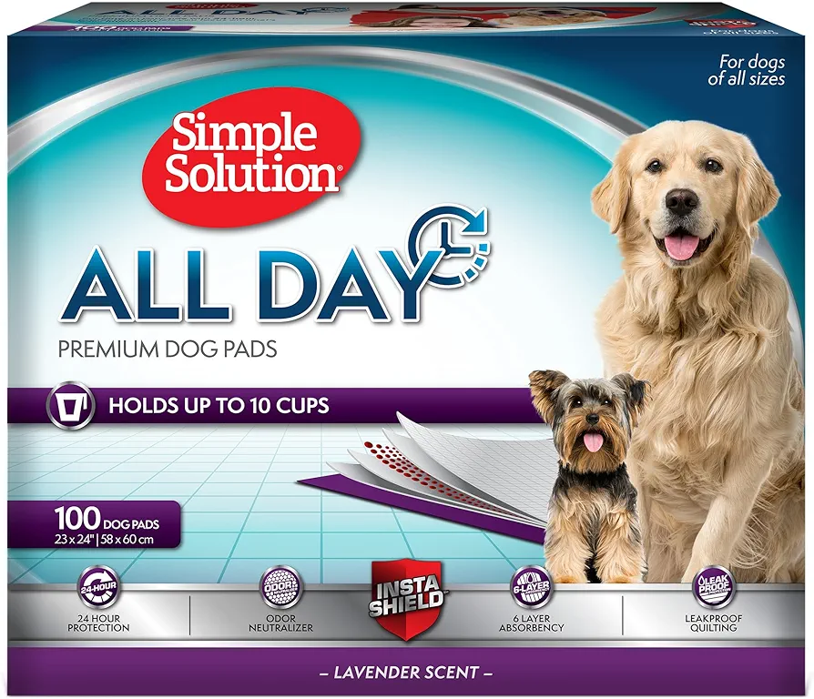 Simple Solution Almohadillas de Entrenamiento para Perros y Cachorros Premium, con Aroma de Lavanda (Pack de 100)