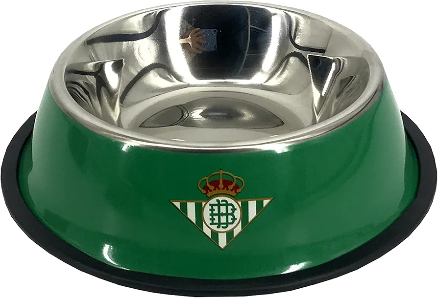 Betis Real Balompié, Comedero y Bebedero para Perros, Dimensiones de 22 cm, Producto Oficial, Color Verde (CyP Brands) (CP-CO-01-BT)