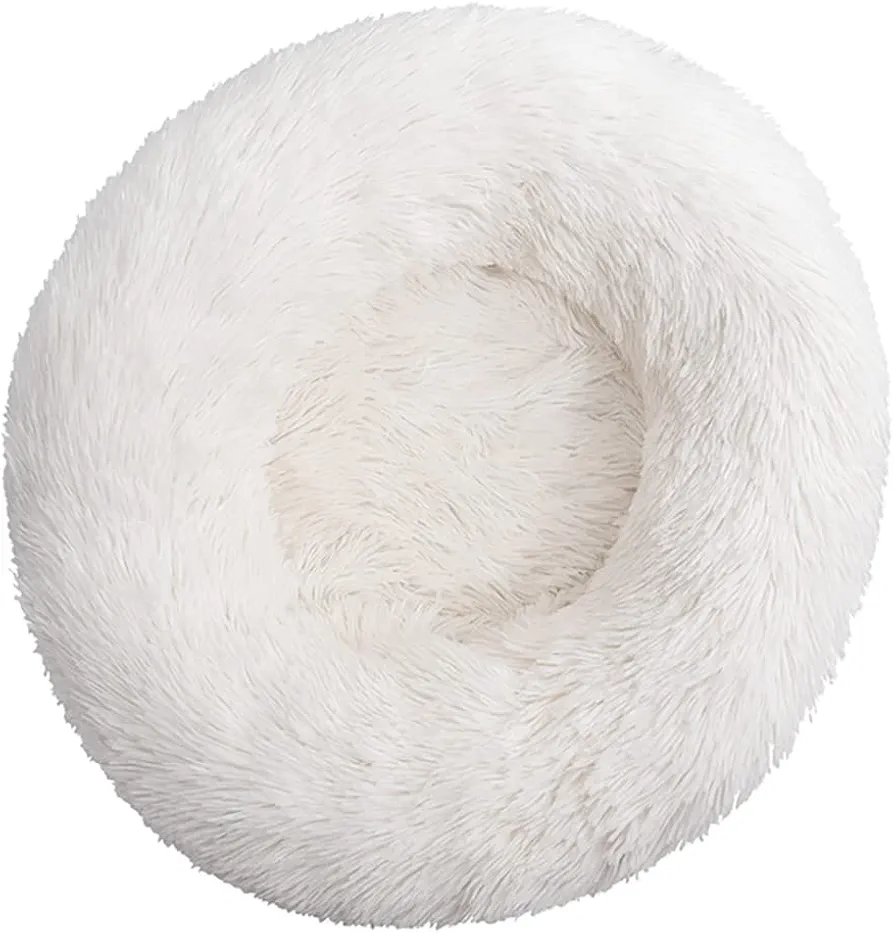 HOJKOUD Cama Perro Gato, Cama para Mascota, Cómodo Suave y Cálida Cama para Mascotas Gatos y Perros Grandes/Medianos/Pequeños. (40CM, Blanco)