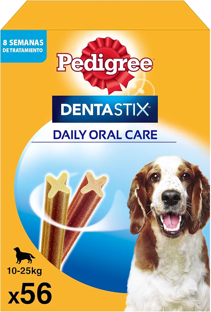 Pedigree Dentastix Snack Dental para la Higiene Oral de Perros Medianos (1 Pack de 56ud)