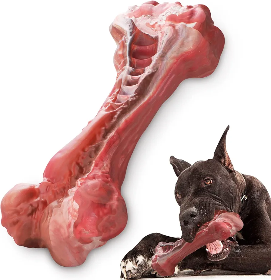 RUXAN Juguetes para Perros Indestructibles, Juguetes para Perros con Sabor a Carne de Res para Masticadores Agresivos, para Perros Pequeños, Medianos y Grandes