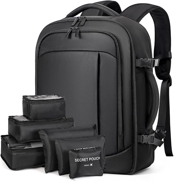 Lekespring Mochila Viaje Cabina Avion 40x20x25 | Mochila Viaje Mujer Hombre - Maletas de Viaje Cabina con 6 Bolsas Organizadoras - Vacaciones Negocios Viajes Escuela