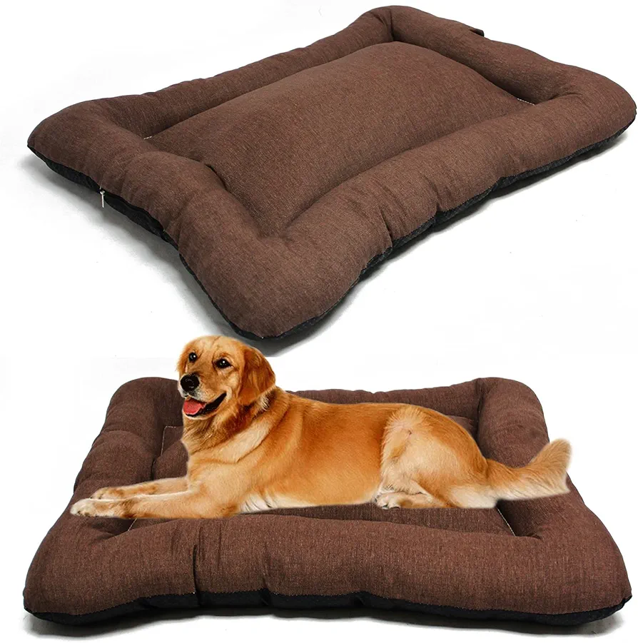 BPS Manta Colchoneta para Perros Gatos Cama Mascotas Antideslizante Tamaño S/M/L Portatil Colchón Sofá Almohada Suave (S: 60x45 cm, Marrón) BPS-14094MA