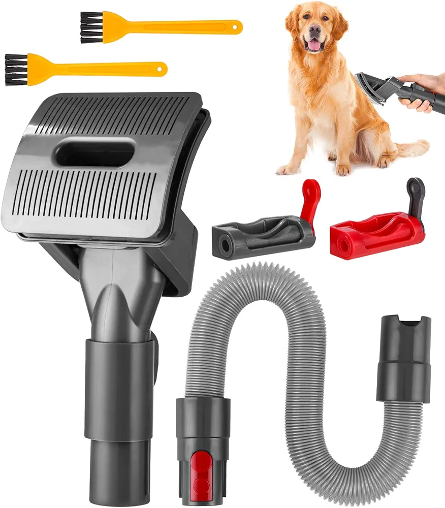 heuchaey Cepillos Pelo de Perro y Gato para Aspiradora Dyson V11 V10 V8 V7,Incluye Cepillo para Mascotas,1 Manguera de extensión,2 Bloqueo de gatillo,2 cepillos