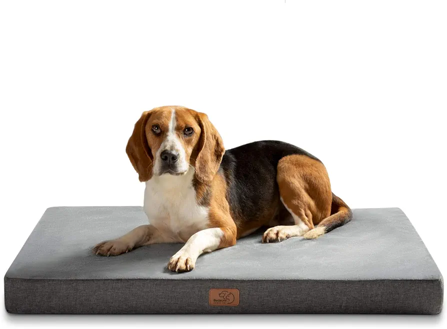 Bedsure Cama Perro Pequeño Ortopédica - Cama Perro Lavable con Funda Desenfundable y Evestimiento Impermeable, Espuma Viscoelástica, Gris, 61x41cm