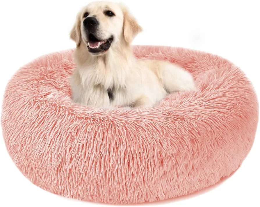 Nepfaivy Cama para Perros Medianos Antiestrés - Cojines Cama para Perros Relajante y Lavable, Blanco, XXL-31.5in/80cm