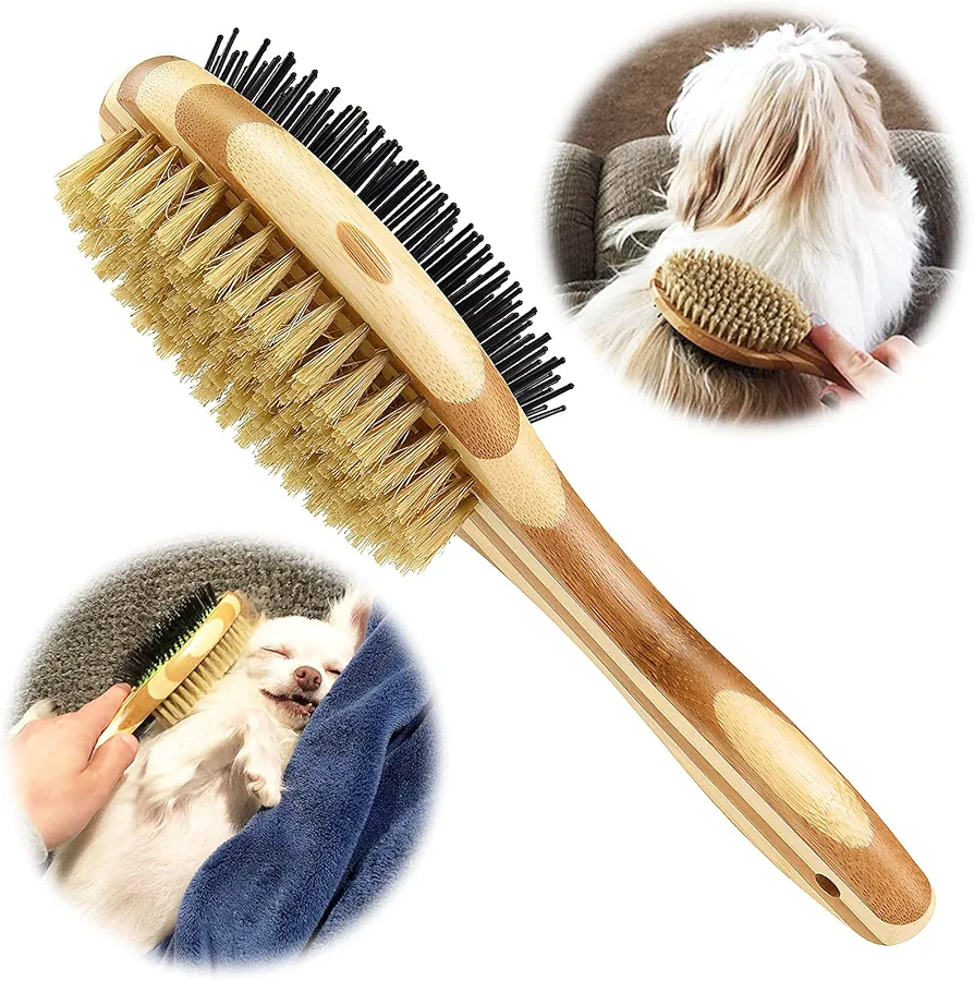 Cepillos para perros y gatos, Cepillo dual para perros y gatos, Cepillo Perro/Gato Lado Doble, Adecuado para Perros o Gatos de Pelo Largo y Corto