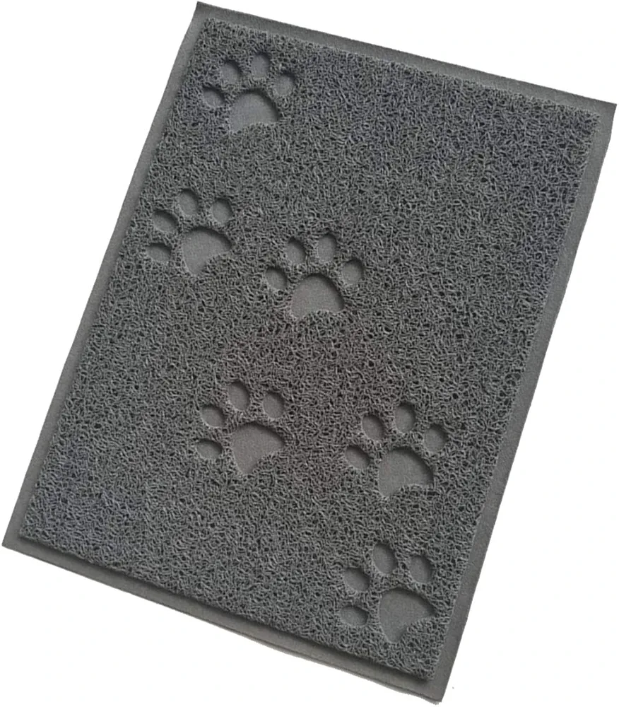 Alfombra de Comida para Mascotas, Alfombra Antideslizante Impermeable para Perros y Gatos (Gris)